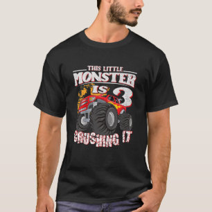 Barn 3:e födelsedag barn Den lilla monstern Lastbi T Shirt