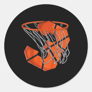 Barn 3:e födelsedag Basketball Kids Runt Klistermärke