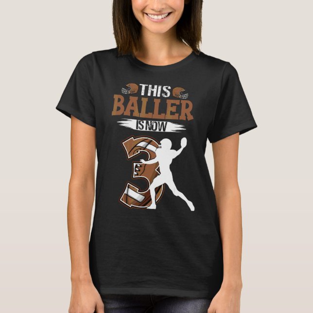 Barn 3:e födelsedag Fotboll 3 år gammal fotboll T Shirt (Framsida)