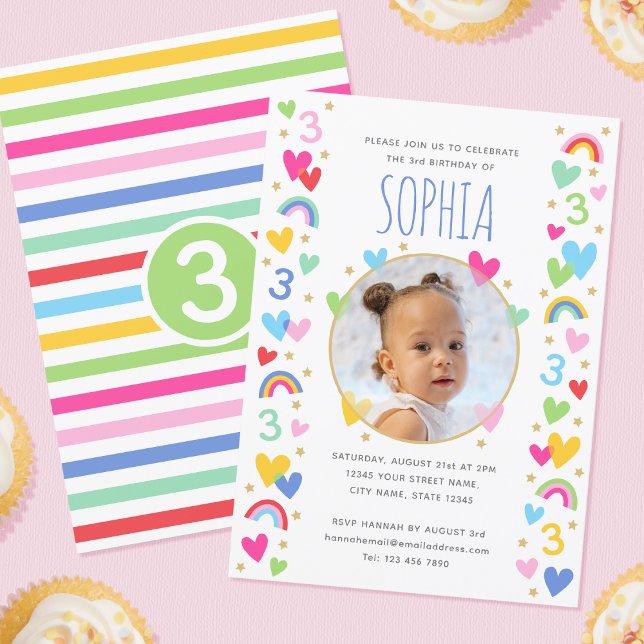 Barn 3:e födelsedag Grönt för ruttdukar för matarf Inbjudningar (Skapare uppladdad)