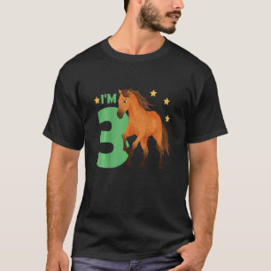 Barn 3:e födelsedag Häst 3 år gamla R T Shirt