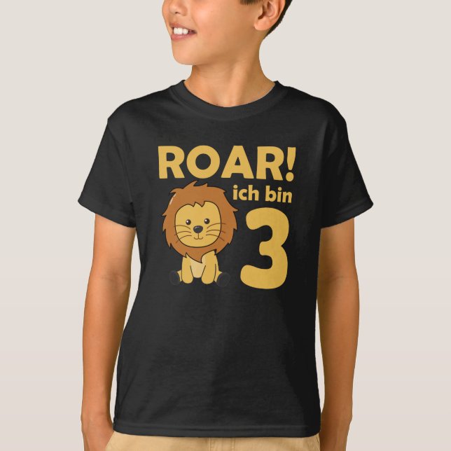 Barn 3:e födelsedag Leo 3-åringar T Shirt (Framsida)