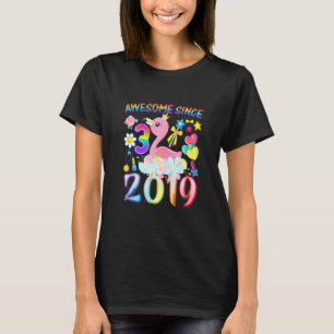 Barn 3:e födelsedag Party Flamingo Girl 3 Years T Shirt