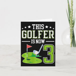 Barn 3:e födelsedag Party golf Boy 3-åring Kort