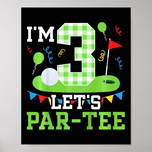 Barn 3:e födelsedag Party golf Boy 3-åring Poster (Framsidan)