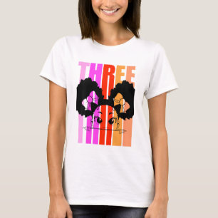 Barn 3:e födelsedag Svart flicka Afro Puffs Afric T Shirt