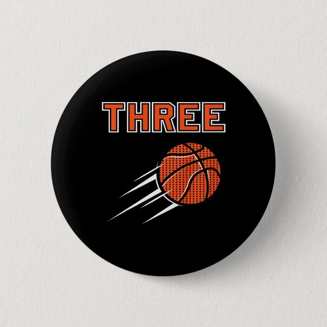 Barn 3:e födelsedagen Basketball Party Jersey 3 år Knapp (Framsida)