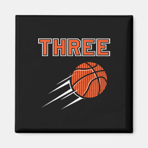 Barn 3:e födelsedagen Basketball Party Jersey 3 år Magnet