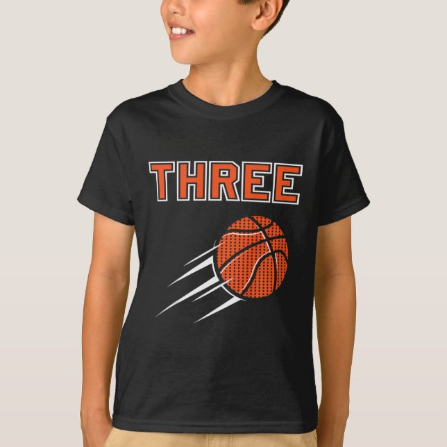 Barn 3:e födelsedagen Basketball Party Jersey 3 år T Shirt (Framsida)