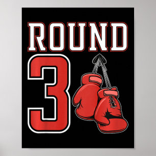 Barn 3:e födelsedagen Boxing Boy 3-åring Poster