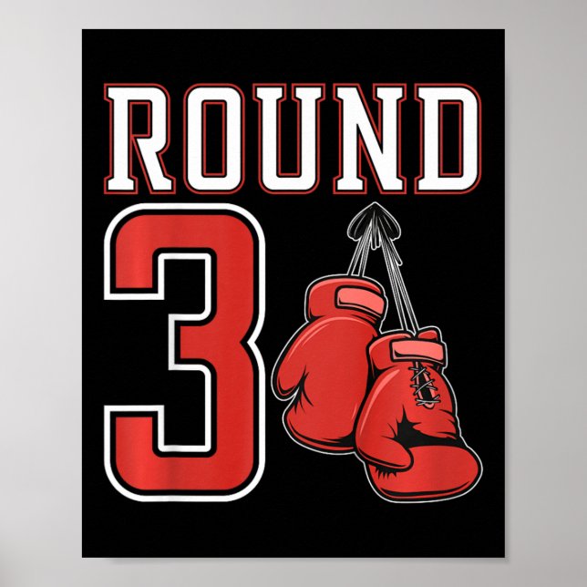 Barn 3:e födelsedagen Boxing Boy 3-åring Poster (Framsidan)