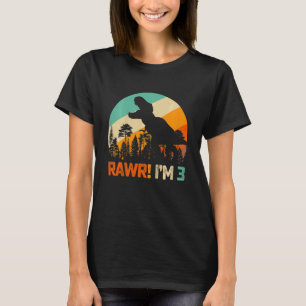 Barn 3:e födelsedagsdagen Boys Dinosaur Rex 3-årig T Shirt