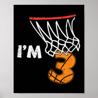 Barn 3:e födelsedagskalkyl Im 3 Tre års gammal dag Poster