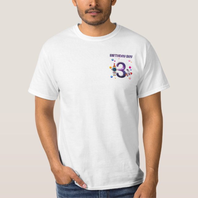 Barn 3:e födelsedagspojken t shirt (Framsida)