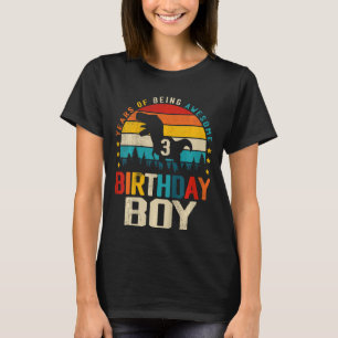 Barn 3:e födelsedagstidningen dosinosaur Rex 3 års T Shirt