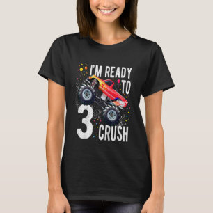 Barn 3:e födelsedagstjocklek 3 år gammal monster L T Shirt
