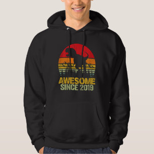 Barn 3:e födelsedagstorgen Dinosaur Rex 3 år gamla Hoodie