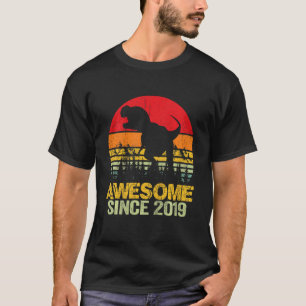 Barn 3:e födelsedagstorgen Dinosaur Rex 3 år gamla T Shirt
