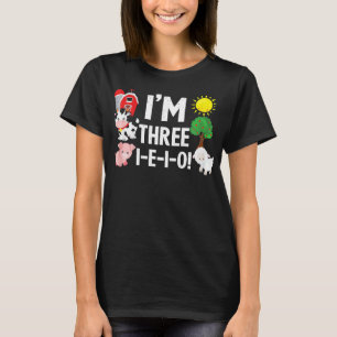 Barn 3-i-E-I-O-Födelsedagsfest 3 år T Shirt