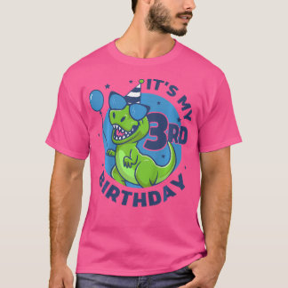 Barn 3Rd Birthday Kids Dinosaur 3 år gammal Dino t T Shirt