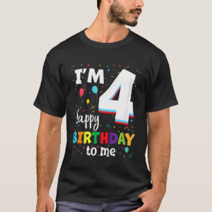 Barn 4 år fyra Grattis på födelsedagen Boy 4 år 4e T Shirt