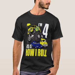 Barn 4 år gamla 4e födelsedagen Monster Lastbilar T Shirt