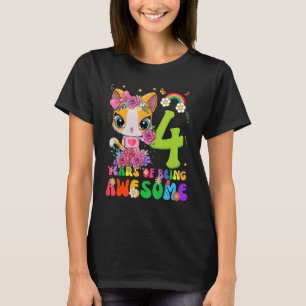 Barn 4 år gamla Tonåringar 4e födelsedagen Girl Fa T Shirt