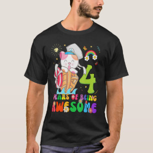 Barn 4 år gamla Tonåringar 4e födelsedagen Girl Fa T Shirt