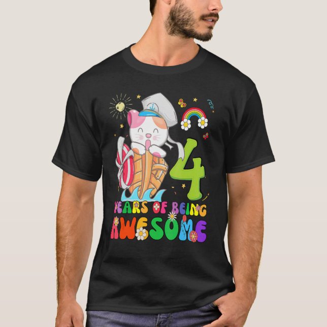 Barn 4 år gamla Tonåringar 4e födelsedagen Girl Fa T Shirt (Framsida)