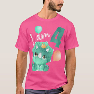 Barn 4 år gammal 4 dagars fritidstjejsare Dinosa T Shirt