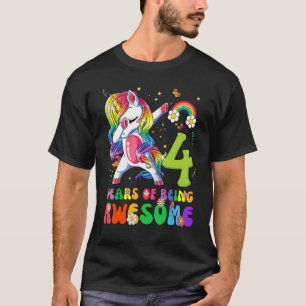 Barn 4 år gammal 4e födelsedagen Girl Princess Uni T Shirt