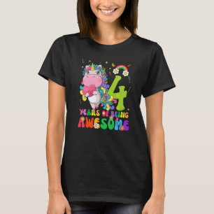 Barn 4 år gammal 4e födelsedagen Girl Princess Uni T Shirt