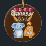Barn 4 år gammal elefant Birthday Girl Cute Julgransprydnad Keramik<br><div class="desc">Barn 4 år gammal elefant Birthday Girl Cute 4th Party Gift. Perfekt-gåva till pappa,  mamma,  pappa,  manar,  kvinnor,  vänner och familjemedlemmar på Thanksgiving Dag,  juldag,  Mors dag,  Fars dag,  4 juli,  1776 Oberoende dag,  veterandagen,  Halloween D,  Patrick's Day</div>