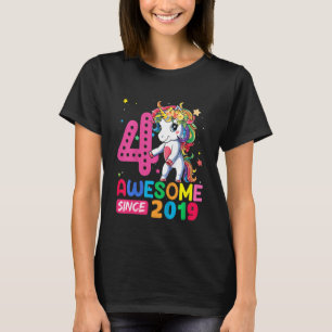 Barn 4 år gammal encorn-blommande 4e födelsedagen t shirt