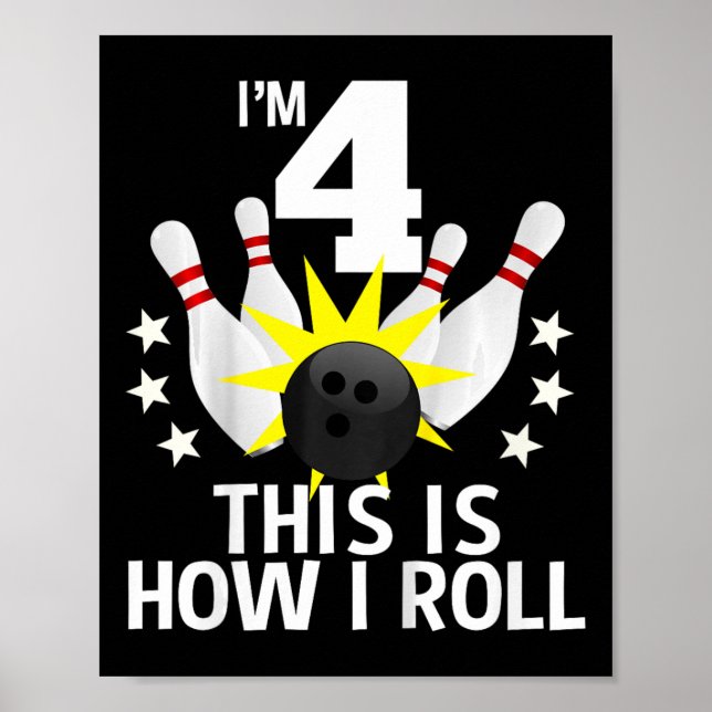 Barn 4 år gammal Födelsedagsfest Poster (Framsidan)