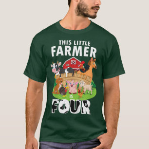 Barn 4 år gammal Little Farmer Cute 4e födelsedage T Shirt