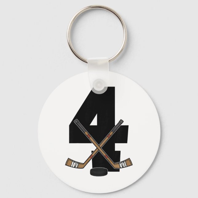 Barn 4-års födelsedag Ishockey Barn Småbarn Pojkar Nyckelring (Framsida)
