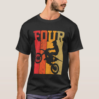 Barn 4-års födelsedag pojkar 4 Fyra Dirt Bike Moto T Shirt