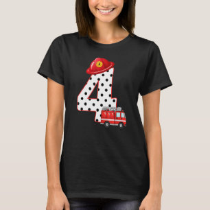 Barn 4 års Födelsedagsfest för brandbekämpning T Shirt