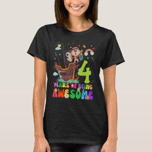 Barn 4 års Tonåringar Boys Girls Pirater Hund 4 T Shirt