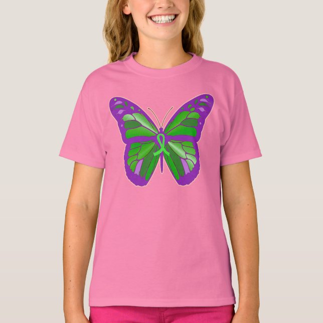 Barn 4 borreliaosäkerhet fjärilsmedvetenhet t-shir t shirt (Framsida)