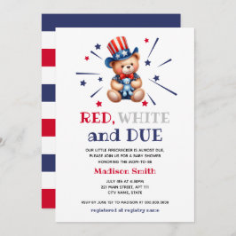Barn, 4:e juli, bär röd vit och förfallen inbjudningar