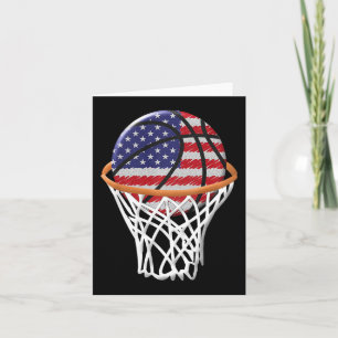 Barn 4:e juli Basketball USA flagga Kids Youth Bo Kort