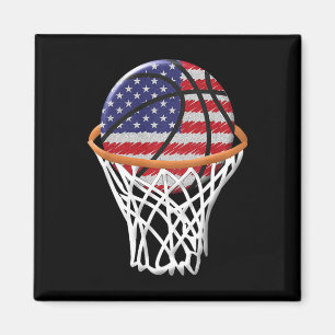 Barn 4:e juli Basketball USA flagga Kids Youth Bo Magnet