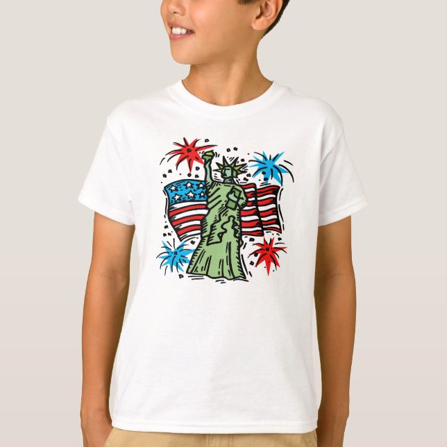 Barn 4:e juli: Dam Liberty T-shirt (Framsida)