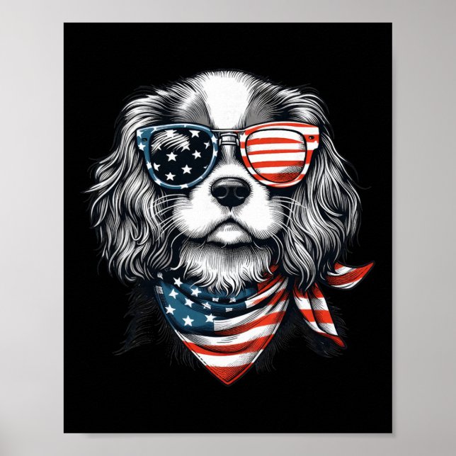 Barn 4 juli med Cavalier King Charles Spaniel Poster (Framsidan)