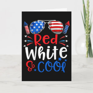 Barn 4 juli röda vita och coola patriotiska pojkar kort