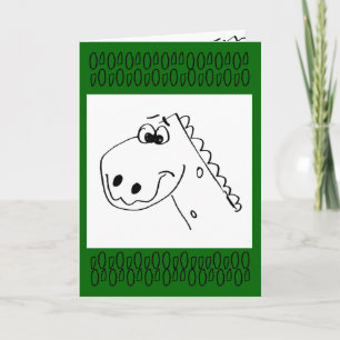 Barn 4e födelsedagen Dinosaur (färg me) Kort