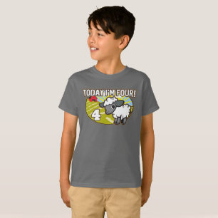 Barn 4e födelsedagen i dag är jag fyra! Cute Lamb T Shirt