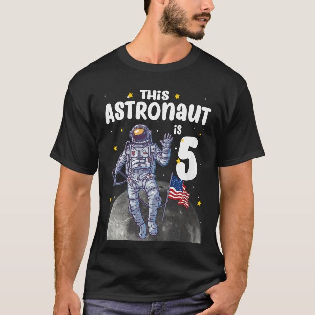 Barn 5 år Astronaut är 5:e födelsedagen O T Shirt (Framsida)